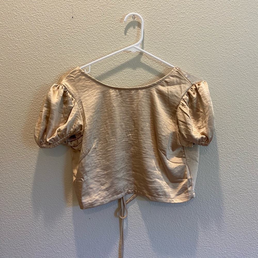 Gold Puff sleeve shirt
